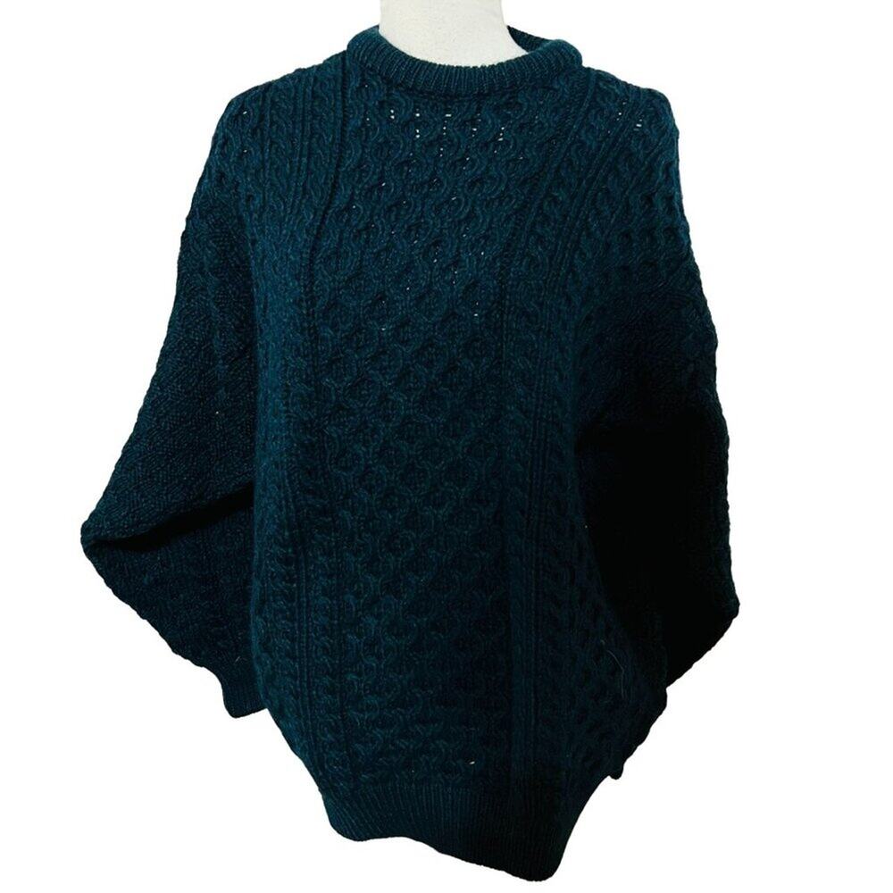 Vintage 80s Aran Crafts Wool Knit Chunky Winter Oversized Sweater Size Large